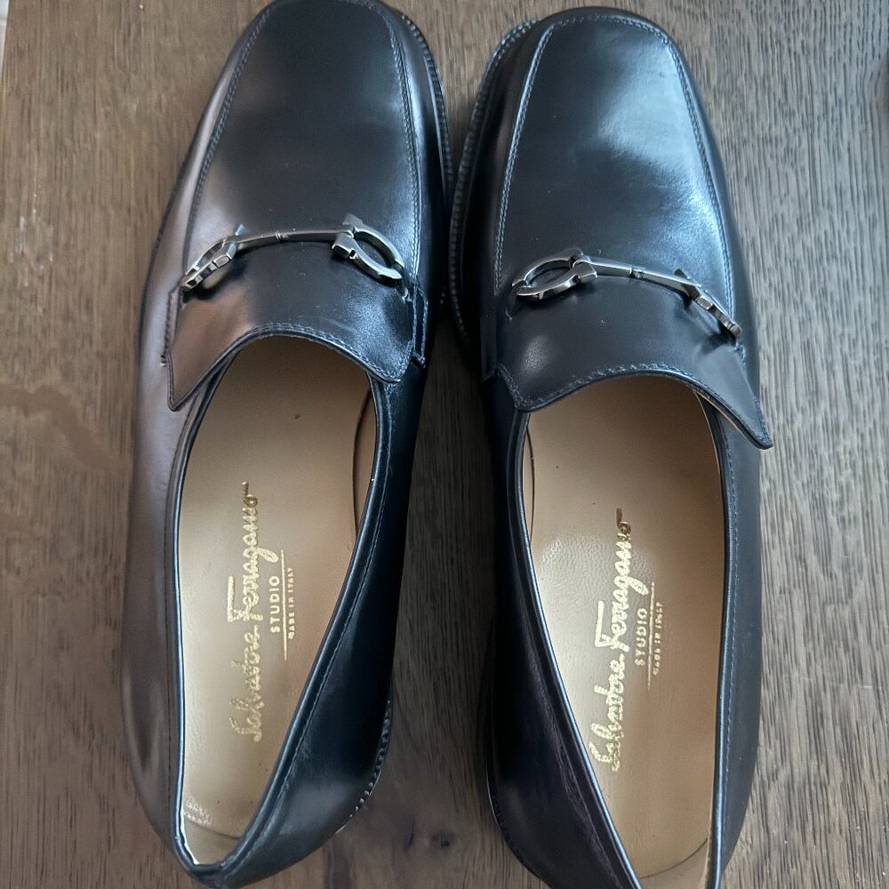 Ferragamo Men's Foster Gancini Bit Loafers
